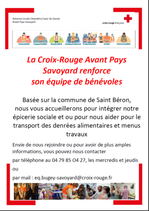 bénévoles croix rouge