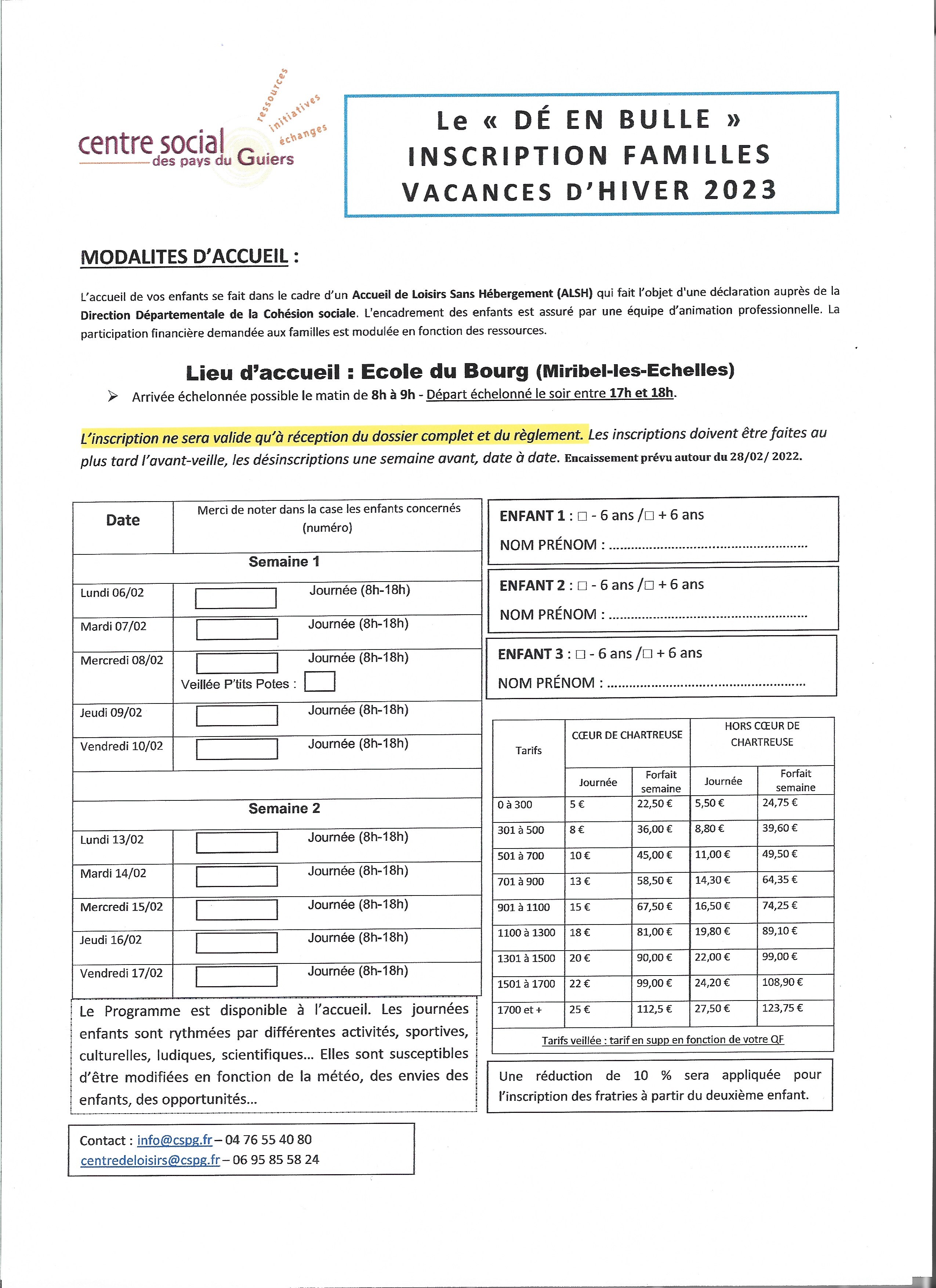 inscription familles vacances d'hiver 2023