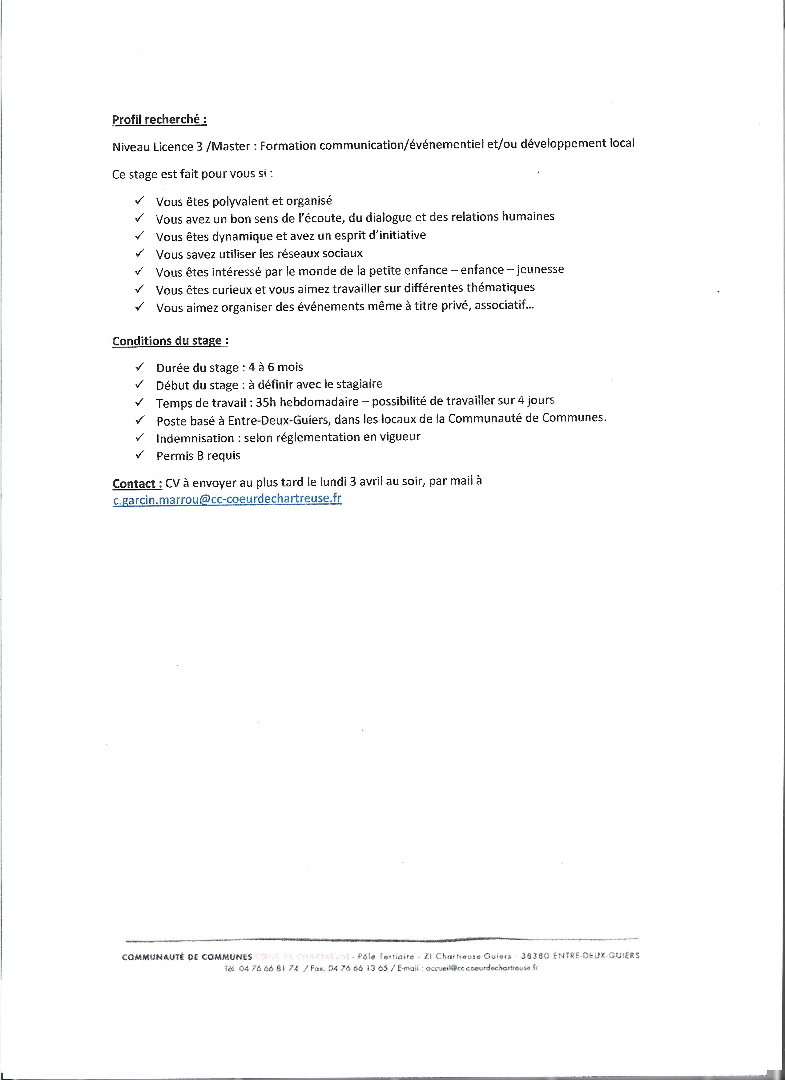 OFFRE DE STAGE 2