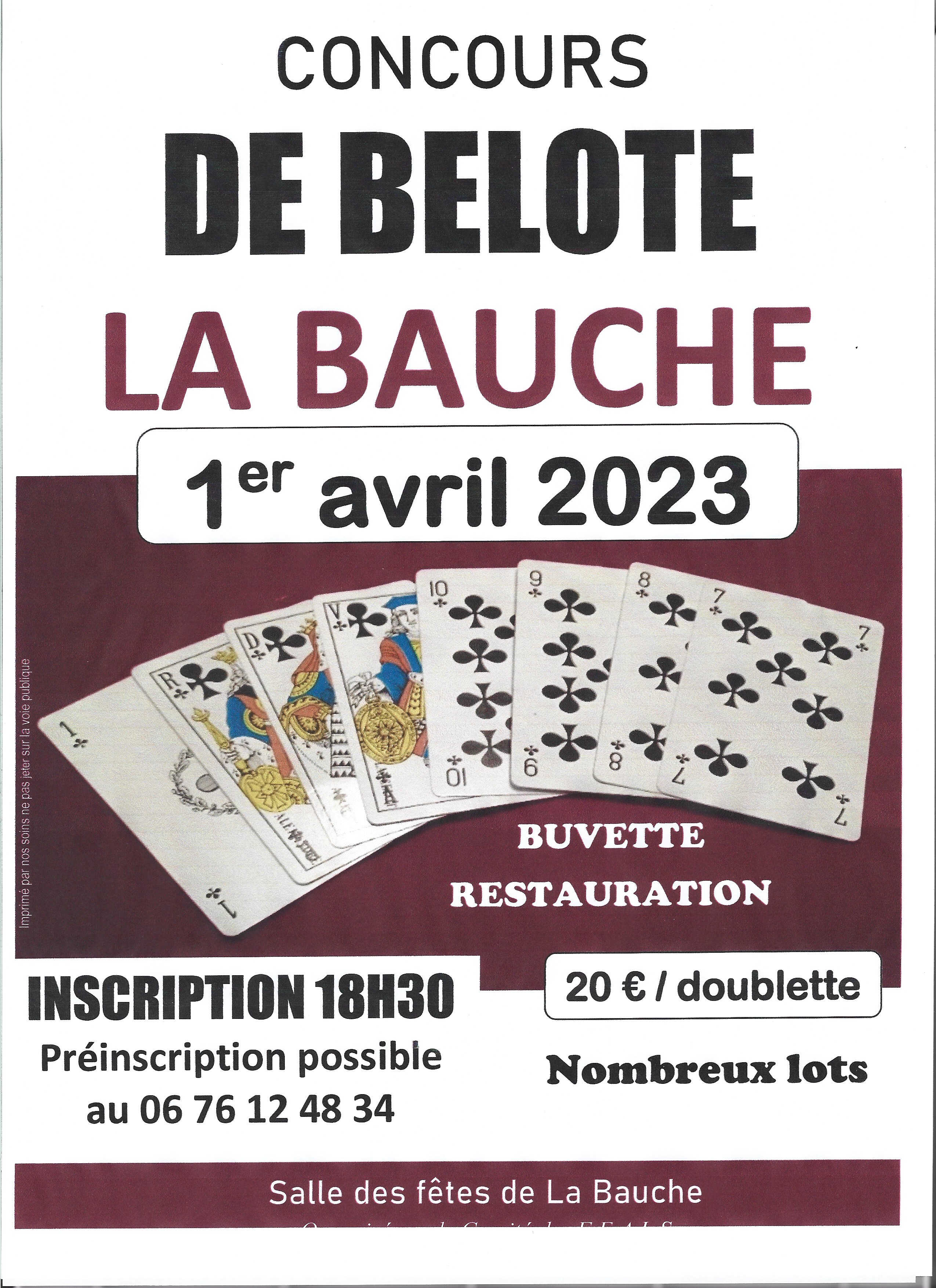 Concours Belote 01/04/2023