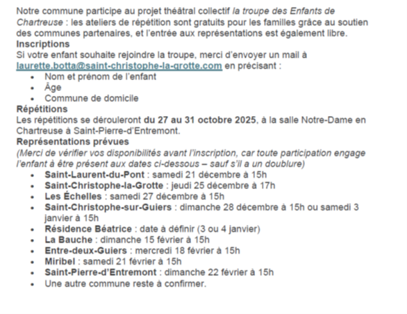 recrutement enfants 20251