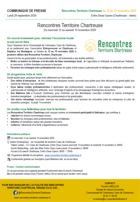 rencontres territoire chartreuse 2025